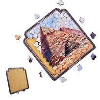 Egyptian Pyramid 123 Wooden Plane Puzzle Three-dimensional Effect Round Wooden Puzzle