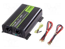 Converter: DC/AC | 2kW | Uout: 230VAC | Out: AC sockets 230V | 90% | 12V