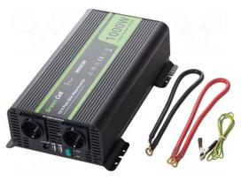 Converter: DC/AC | 1kW | Uout: 230VAC | Out: AC sockets 230V | 90% | 12V