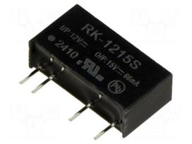 Converter: DC/DC | 1W | Uin: 10.8÷13.2VDC | Uout: 15VDC | Iout: 66mA