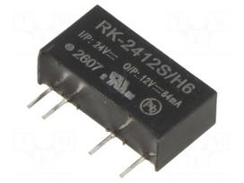 Converter: DC/DC | 1W | Uin: 21.6÷26.4VDC | Uout: 12VDC | Iout: 84mA