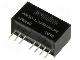 Converter: DC/DC | 3W | Uin: 9÷18VDC | Uout: 12VDC | Iout: 250mA | SIP8