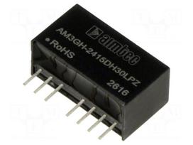Converter: DC/DC | 3W | Uin: 9÷36VDC | Uout: 15VDC | Uout2: -15VDC | SIP8
