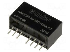 Converter: DC/DC | 3W | Uin: 9÷36VDC | Uout: 12VDC | Uout2: -12VDC | SIP8