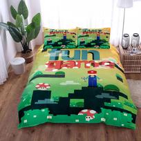 Super Bros Fight Duvet Cover Set King Queen Double Full Twin Single Size Bed Linen Set EU single(135x200cm)