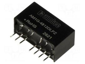Converter: DC/DC | 1W | Uin: 36÷75VDC | Uout: 12VDC | Iout: 42mA | SIP8