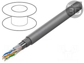 Wire | SF/UTP | Cat 5e | 4x2x24AWG | Cu | wire | LSZH | grey | 305m | CPR: Dca