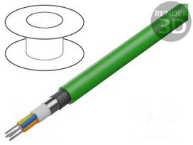 Wire | SF/UTP | 2x2x22AWG | Cat 5e | stranded | Cu | LSZH | green | CPR: Eca