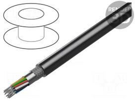 Wire | 15x22AWG | stranded | Cu | Insulation: PVC | chrome | RS232 | 30m
