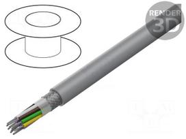 Wire | LiYCY UL | 3x26AWG | shielded,tinned copper braid | PVC | grey