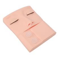 Lash Mannequin Head Replaceable Eyelid Eyelash Extension Practice Makeup Training PVC Pink rožinė