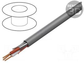 Wire: control cable | 3x22AWG | Insulation: PVC | grey | Core: Cu | 300V