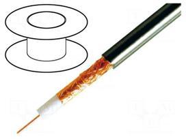Wire: coaxial | H1000,RG8 | 1x10AWG | wire | Cu | PE | black | 500m | 1640ft