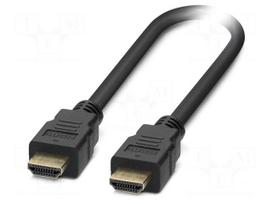 Cable | HDMI plug,both sides | PVC | 4K | 3m | black | -25÷85°C