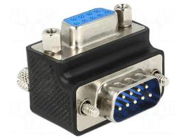Adapter | D-Sub 9pin socket 270° up/down,D-Sub 9pin plug | black
