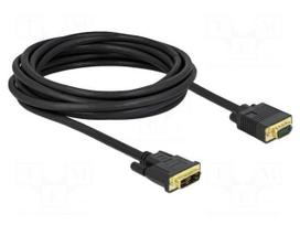 Cable | DVI-A (12+5) plug,VGA male | single link | Len: 5m | black