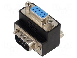 Adapter | D-Sub 9pin socket 270° up/down,D-Sub 9pin plug | black