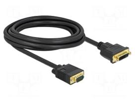 Cable | DVI-I (24+5) socket,VGA male | single link | Len: 3m | black