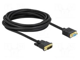 Cable | DVI-A (12+5) plug,VGA female | single link | Len: 5m | black