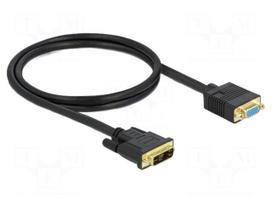 Cable | DVI-A (12+5) plug,VGA female | single link | Len: 1m | black