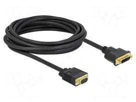Cable | DVI-I (24+5) socket,VGA male | single link | Len: 5m | black
