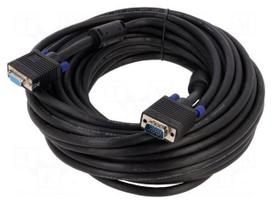 Cable | D-Sub 15pin socket,D-Sub 15pin plug | 15m | black | 28AWG