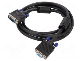 Cable | D-Sub 15pin socket,D-Sub 15pin plug | 2m | black | 28AWG