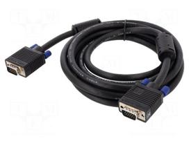 Cable | D-Sub 15pin plug,both sides | 3m | black | 28AWG | black