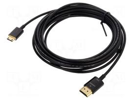 Cable | HDMI plug,mini HDMI plug | Len: 4.5m | black | 36AWG | Core: Cu