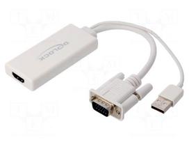 Adapter | D-Sub 15pin plug,HDMI socket,USB A plug,VGA male