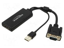 Adapter | D-Sub 15pin plug,HDMI socket,USB A plug,VGA male