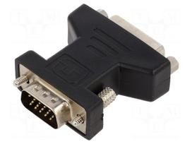 Adapter | D-Sub 15pin plug,DVI-I (24+5) socket,VGA male | black