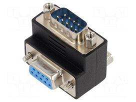 Adapter | D-Sub 9pin socket 270° up/down,D-Sub 9pin plug | black