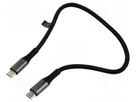 Cable | USB 3.2 Gen 2x2 | USB C plug,both sides | 0.3m | black | 100W