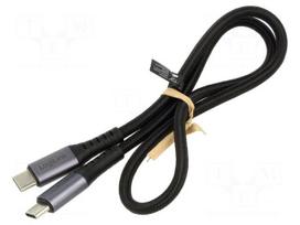 Cable | USB 3.2 Gen 2x2 | USB C plug,both sides | 0.5m | black | 100W