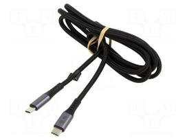 Cable | USB 3.2 Gen 2x2 | USB C plug,both sides | 1.5m | black | 240W