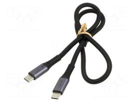 Cable | USB 3.2 Gen 2x2 | USB C plug,both sides | 0.5m | black | 240W