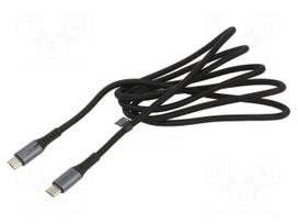 Cable | USB 3.2 Gen 2x2 | USB C plug,both sides | 1.5m | black | 100W