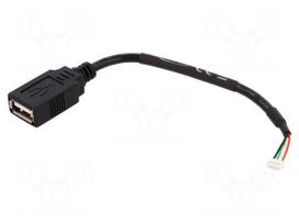 Cable | USB 2.0 | USB A socket,4pin pin header | gold-plated | 0.15m