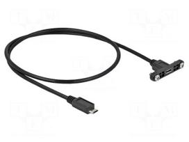 Cable | USB 2.0 | USB B micro socket,USB B micro plug | 0.5m | black