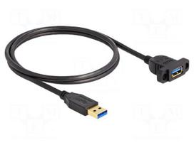 Cable | USB 3.2 Gen 1 | USB A socket,USB A plug | 1m | black | 5Gbps