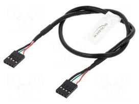 Cable | USB 2.0 | both sides,4pin pin header | 0.4m | black