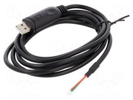 Cable | USB 2.0 | cables,USB A plug | 2m | black | Cu | Interface: RS485