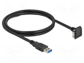 Cable | USB A plug,USB B micro plug 90° up/down | 1m | black | 5Gbps