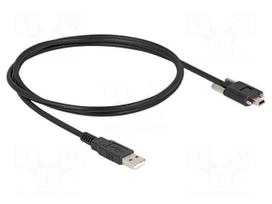 Cable | USB 2.0 | USB A plug,USB B mini plug | 1m | black | 480Mbps
