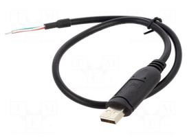 Cable | USB 2.0 | cables,USB A plug | 0.5m | black | Cu | Øcable: 5mm