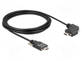 Cable | USB 2.0 | USB C plug,USB C plug 90° left/right | 3m | black