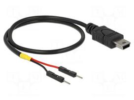 Cable | USB 2.0 | USB B mini plug,1pin pin header x2 | 0.3m | black