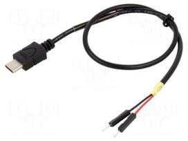 Cable | USB C plug,1pin pin header x2 | 0.3m | black | 22AWG