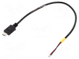 Cable | USB 2.0 | cables,USB B micro plug | 0.2m | black | 22AWG